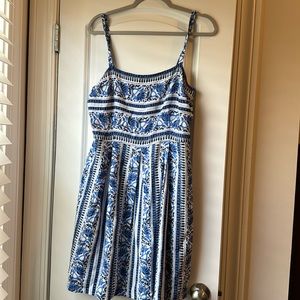 Loft blue floral mini dress